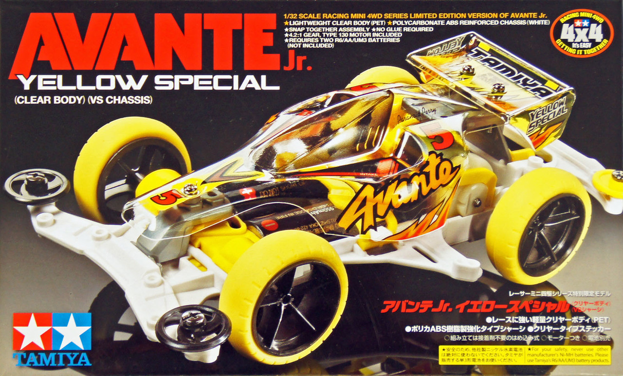 Tamiya 95060 Mini 4WD Avante Jr. Yellow Special Clear Body (VS
