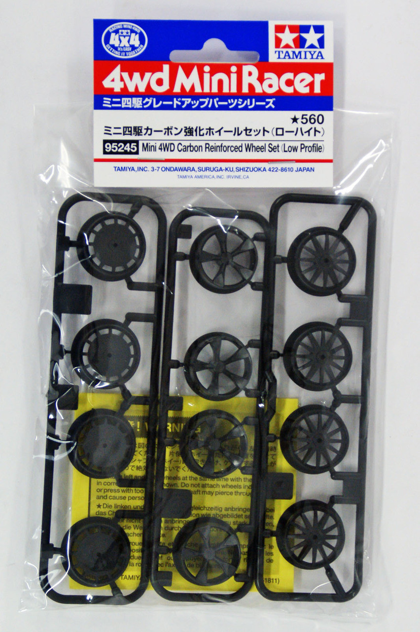 Tamiya 95245 Mini 4WD Carbon Reinforced Wheel Set (Low Profile