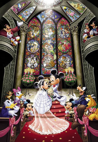 Tenyo Japan Jigsaw Puzzle D-1000-252 Disney Mickey Mouse Wedding