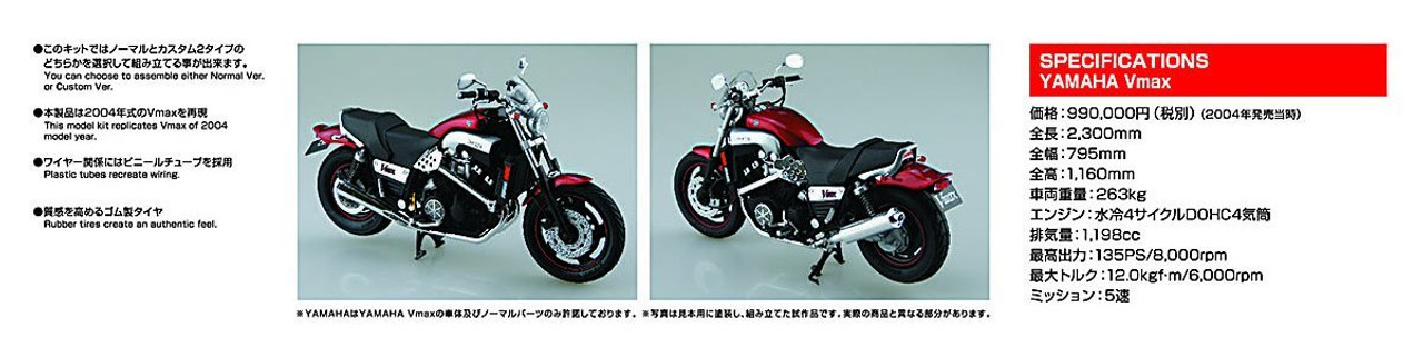 アオシマ　YAMAHA Vmax 1/12 AOSHIMA Yamaha Vmax V MAX Diecast Model Motorcycle Car
