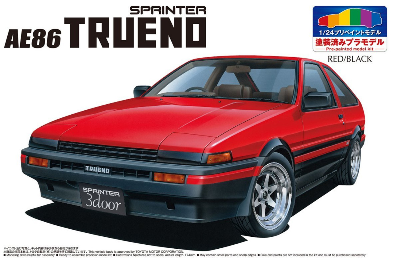 Aoshima Sp Toyota Ae86 Trueno Sprinter 19 Red Black 1 24 Scale Kit