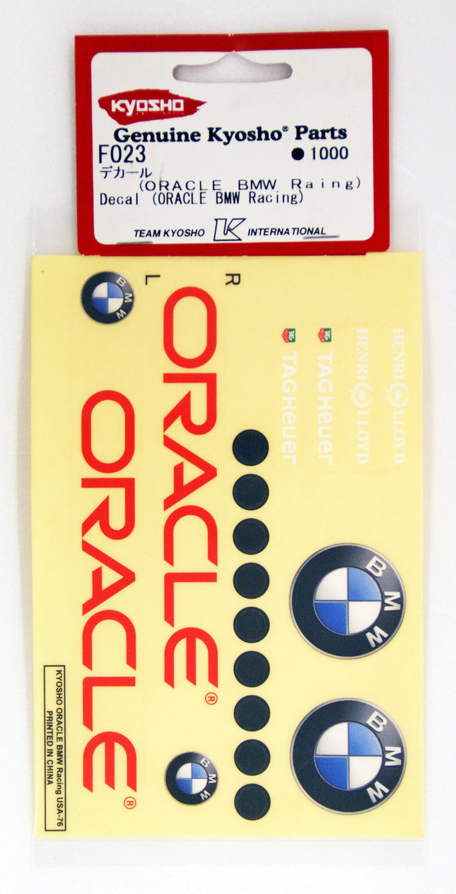 Kyosho FO23 Decal (ORACLE BMW Racing)