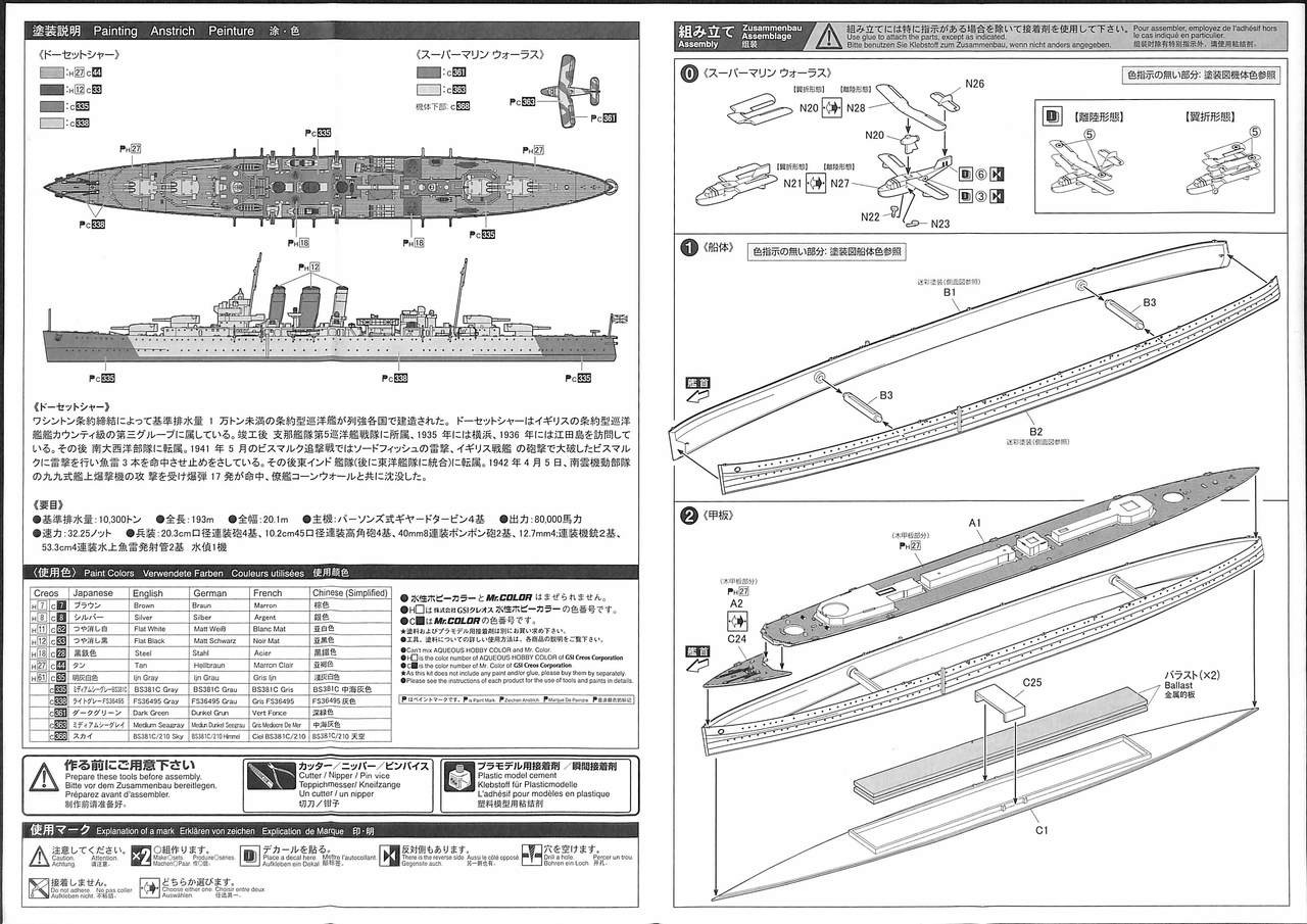 Aoshima Waterline 52662 HMS Dorsetshire Indian | PlazaJapan