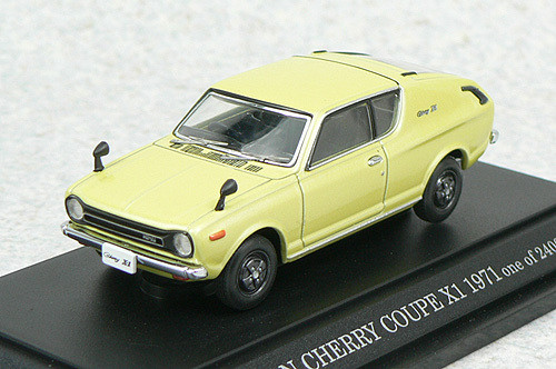 ミニカー EBBRO 1/43 Nissan Cherry Coupe X1 1971 Ebbro 43542 NISSAN CHERRY COUPE X1 1971 Green 1/43 Scale - Plaza Japan