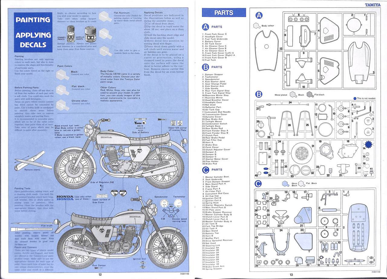Tamiya 16001 Honda CB750 FOUR 1/6 Scale Kit | PlazaJapan