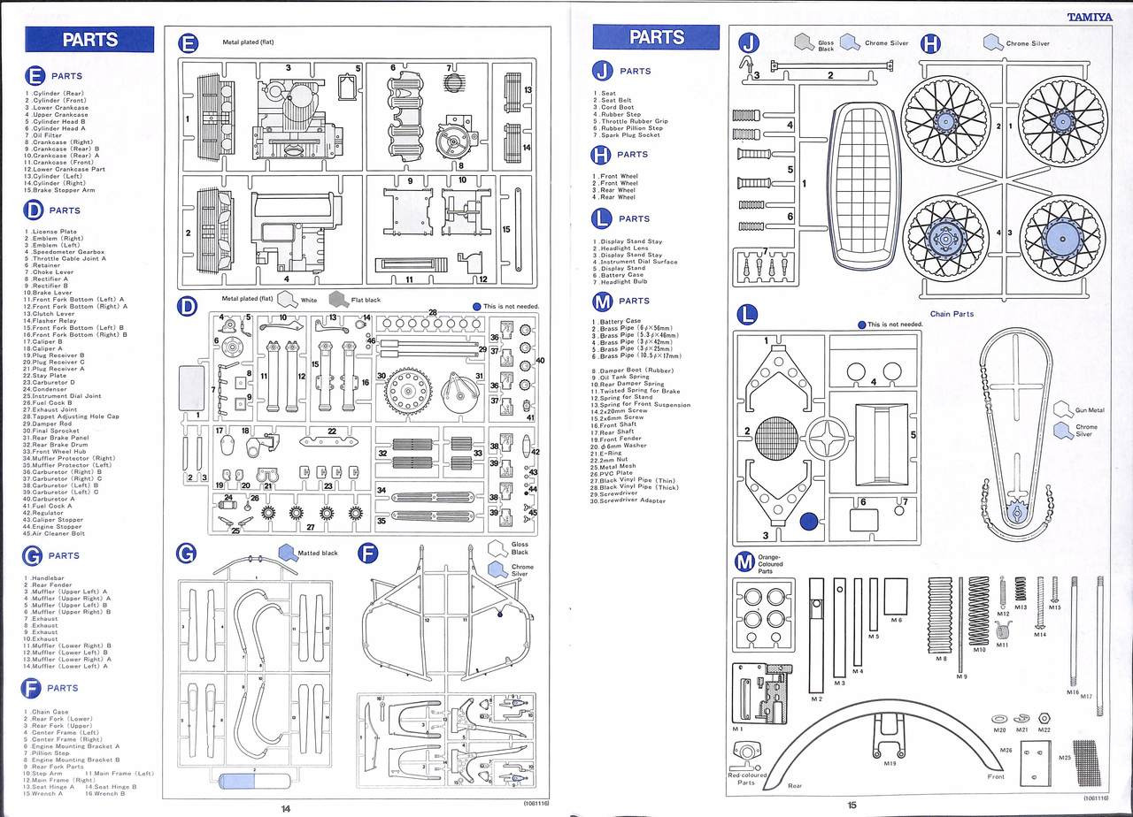 Tamiya 16001 Honda CB750 FOUR 1/6 Scale Kit | PlazaJapan