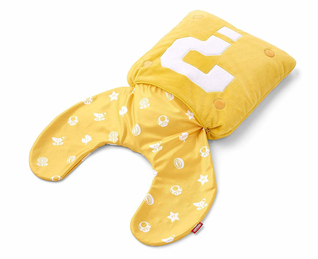 Super Mario Travel Reversible Neck Pillow (Question Block)