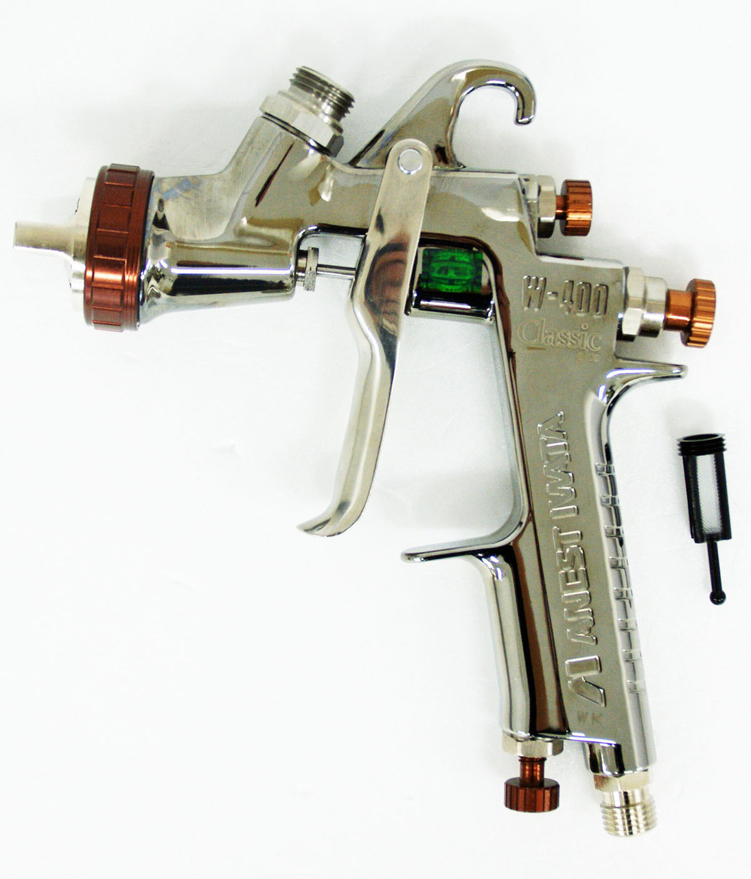 IWATA W400LV-134G Gravity Fed Spray Gun w/ PCG10EM 1000ML Aluminum Cup &  AK-1B2 Air Flow Control Valve