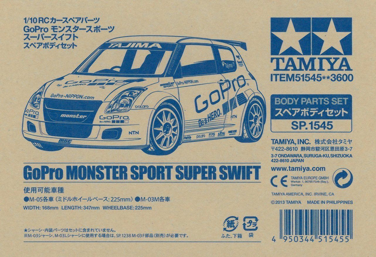 Tamiya 51545 (SP1545) Body Set GoPro Monster Sport Super Swift