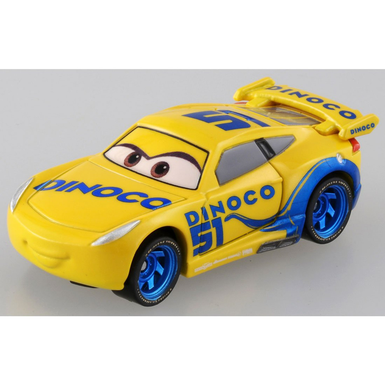 yellow dinoco car