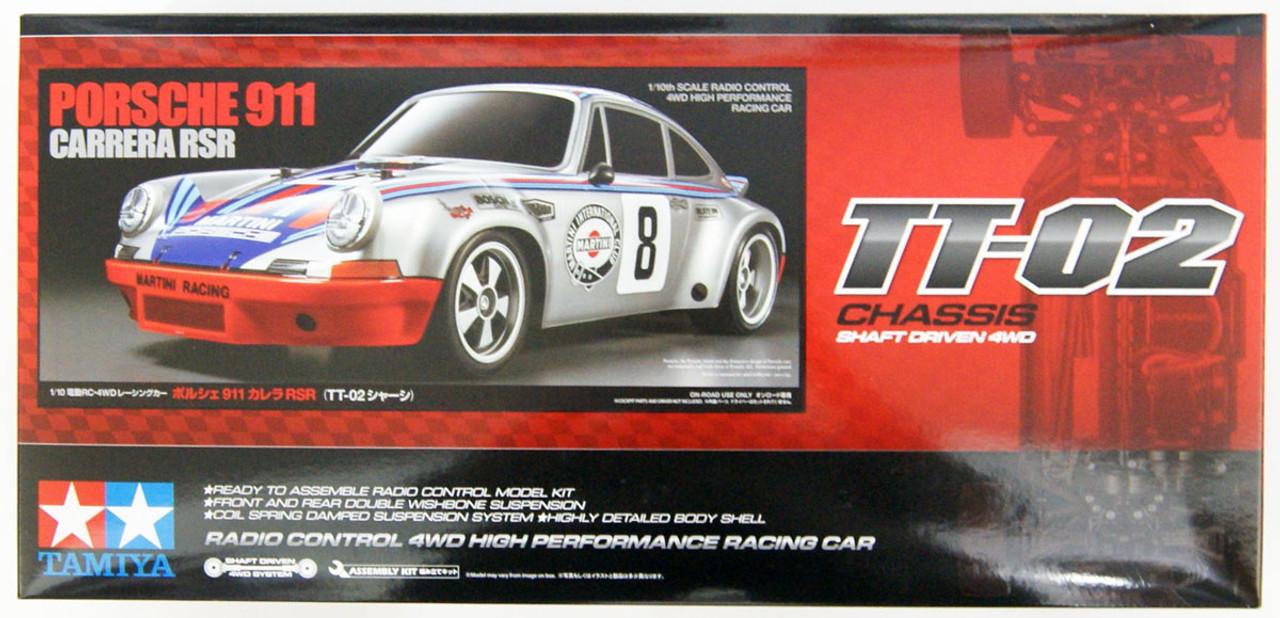 Tamiya 58571 Porsche 911 Carrera RSR (TT-02 Chassis) 1/10 Scale RC Car  Series No.571