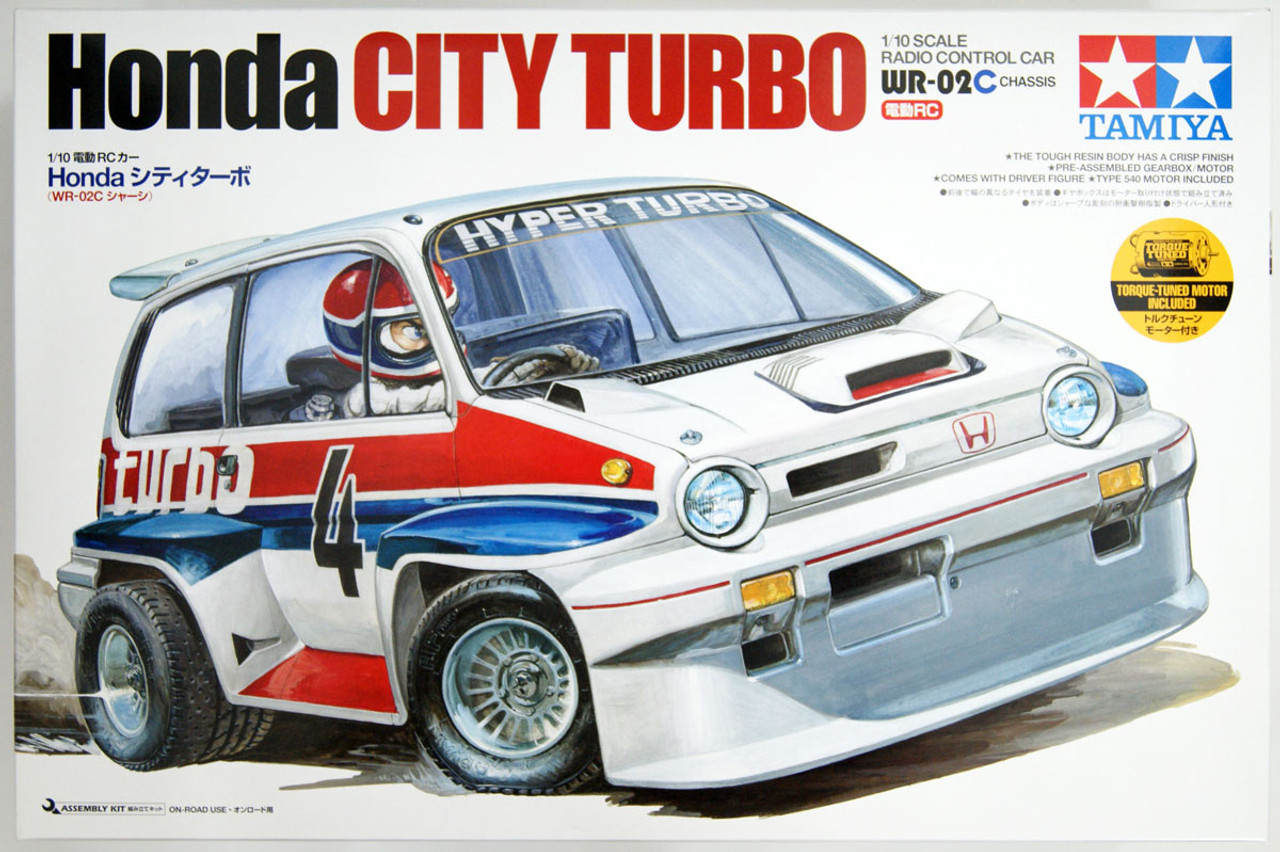 好評超激得タミヤ　1/10RC 　WR-02C　ホンダシティターボ　(中古未走行品) サーボ、ベアリング、アルミパーツ付き　ボディデカール浮き有り 田宮模型