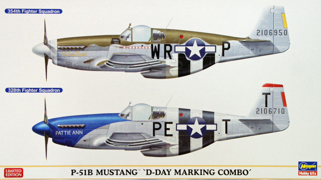 Hasegawa 02054 P-51B Mustang D-Day Marking Combo (2 plane set) 1