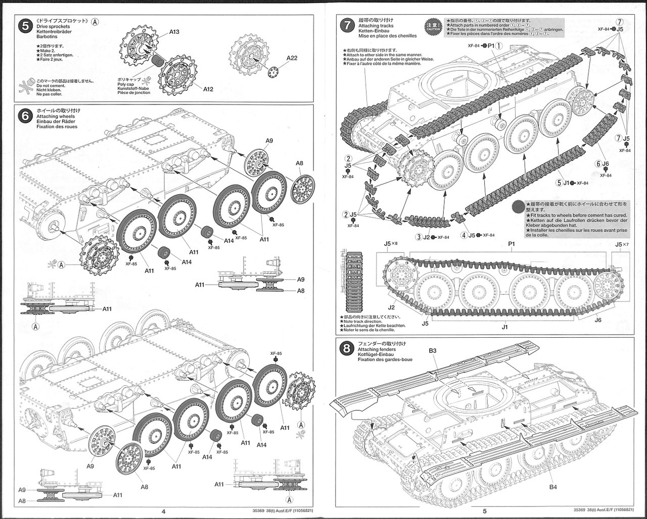 Tamiya 35369 German Panzerkampfwagen 38(t) Ausf.E/F 1/35 scale kit