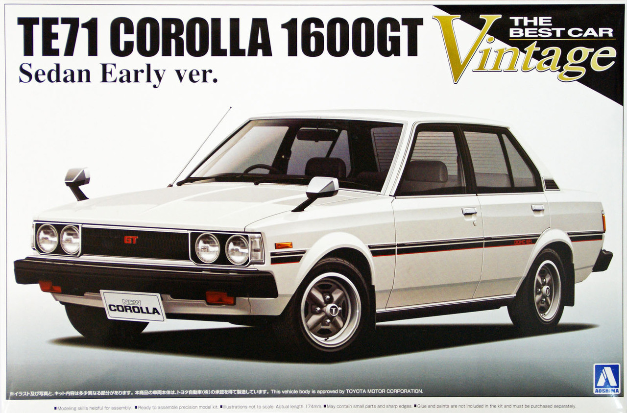 Aoshima 08744 TE71 Toyota Corolla 1600GT Sedan Early Version 1/24