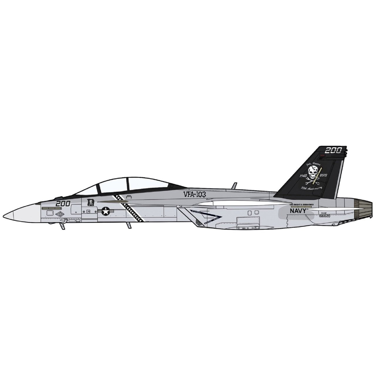 Hasegawa 02081 F/A-18F Super Hornet VFA-103 Jolly Rogers 70th