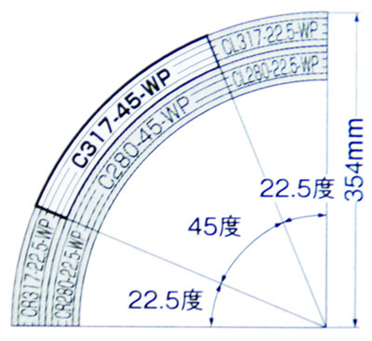 Tomix 1772 Wide PC 317mm Radius 45 Curve C317-45-WP(F) (4 pieces) (N scale)