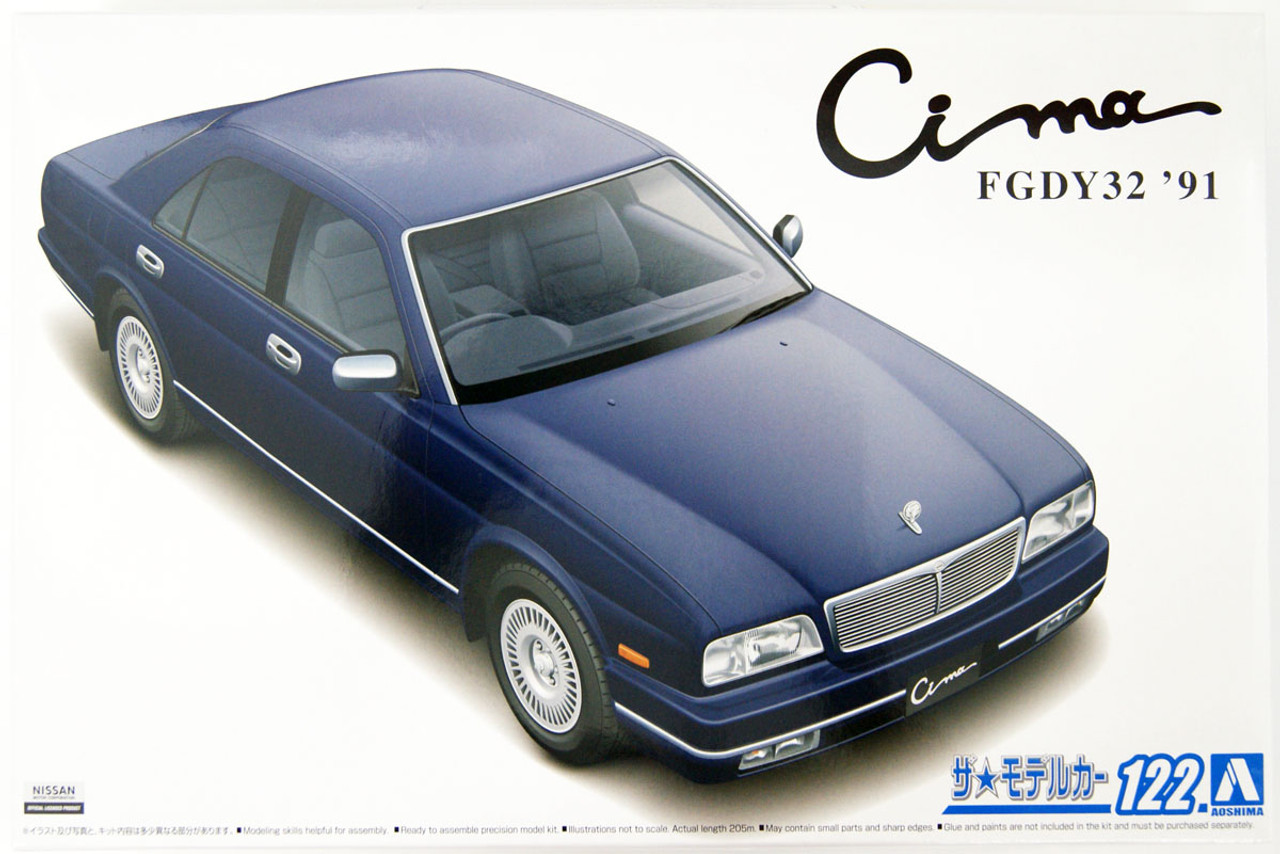 Aoshima 59531 The Model Car 122 Nissan Y32 Cima Type III Limited L AV '91  1/24 Scale Kit