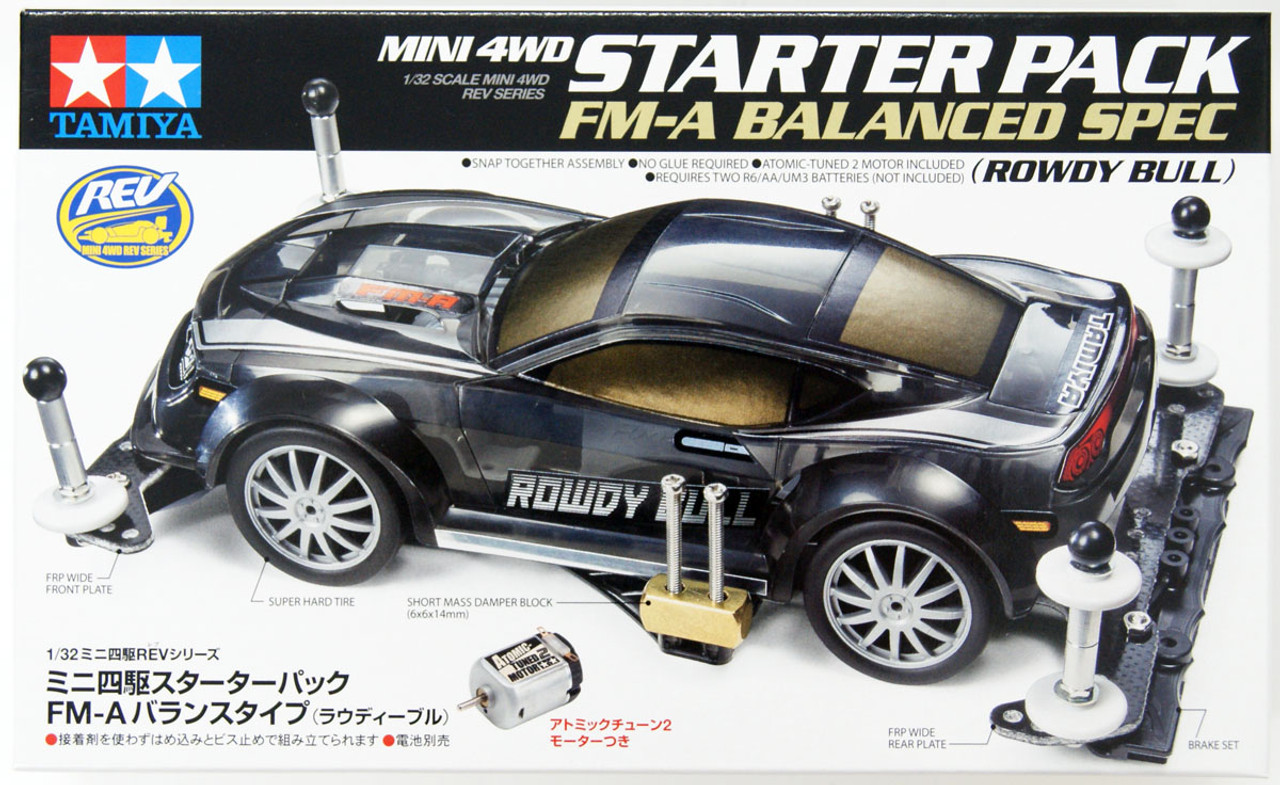 Mini 4WD 1/32 Starter Pack FM-A Balanced Spec (Rowdy Bull)