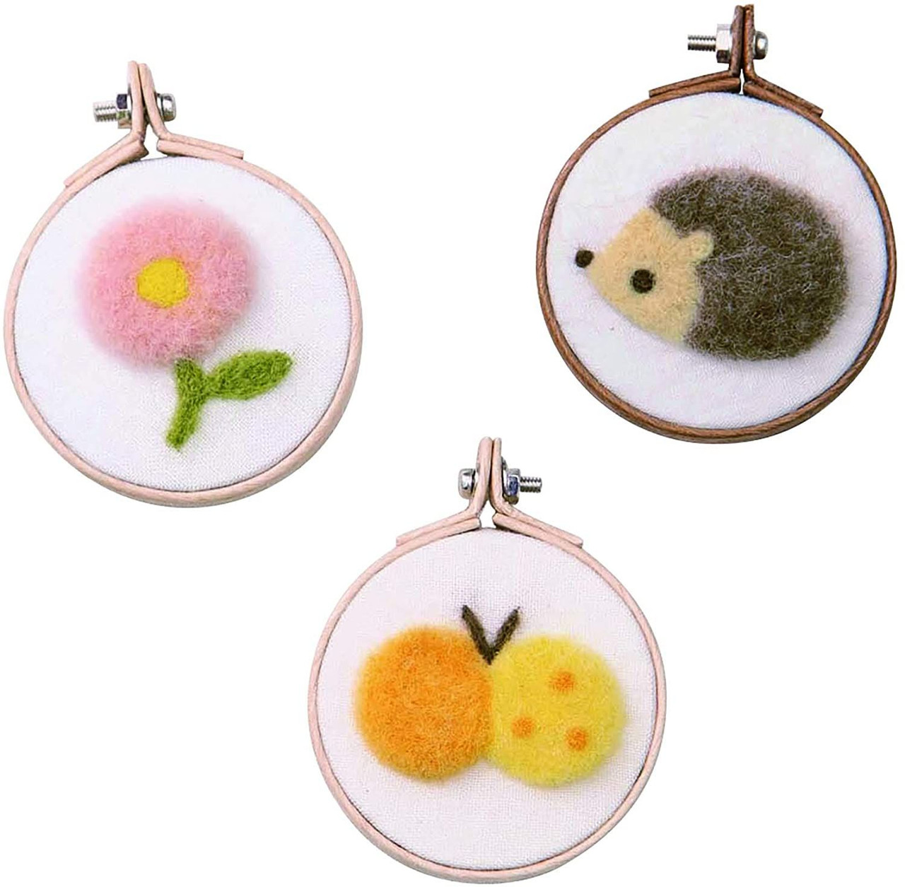 上品なスタイル H441-564 Felt Wool Embroidery Butterfly・Hedgehog・Flower 食器