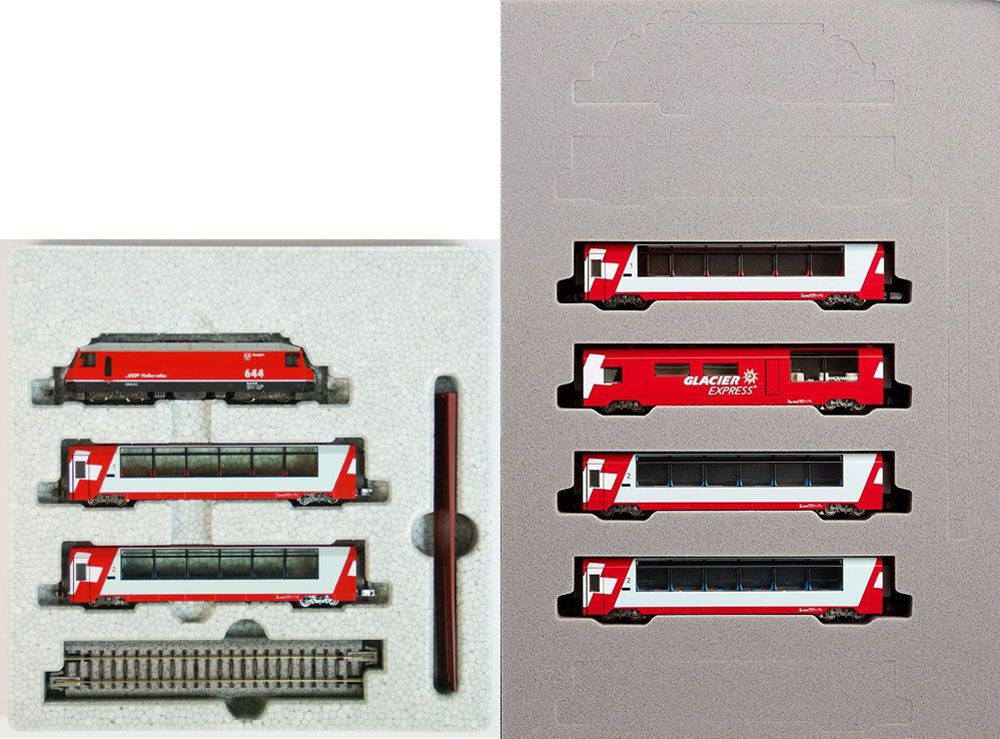 KATO 10-1146 GLACIER EXPRESS 4両編成 Kato 10-1145 & 10-1146 Swiss Alps Glacier Express 7 Cars Set (N scale)