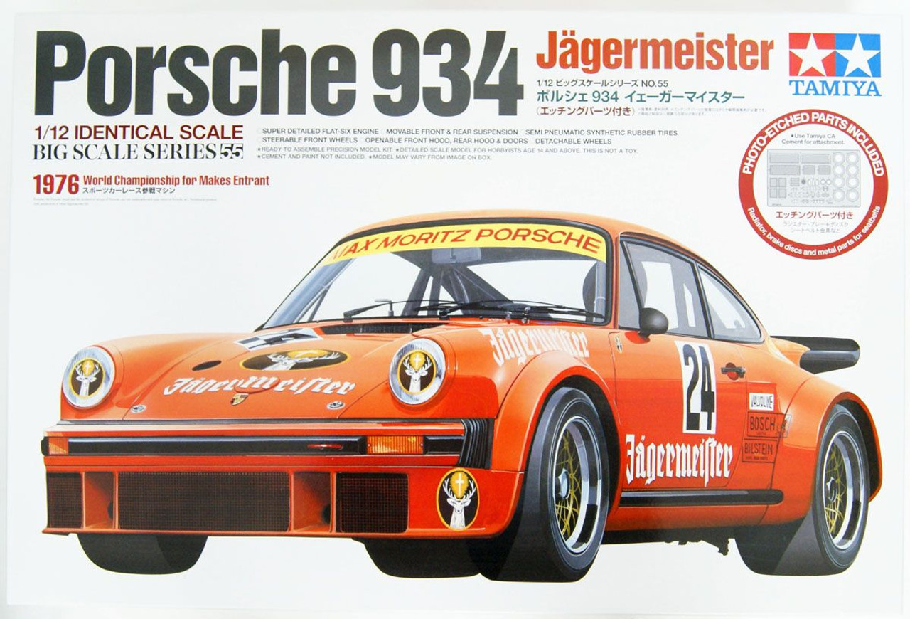 1/12 Porsche 934 Jagermeister w/Photo Etched Parts Plastic Model