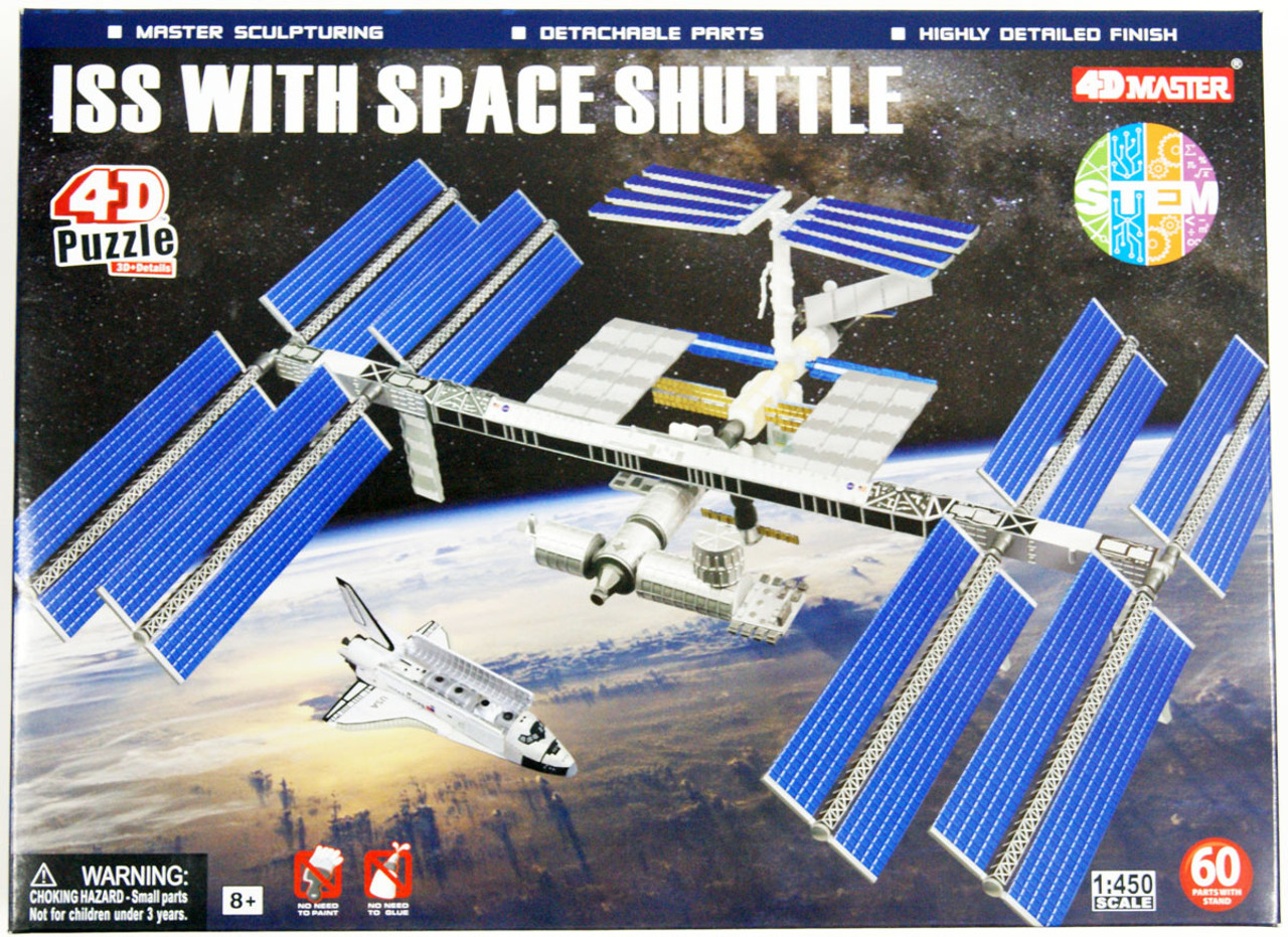 Aoshima 4D Puzzle 1/450 International Space Station and Space Shuttle  Plastic Model