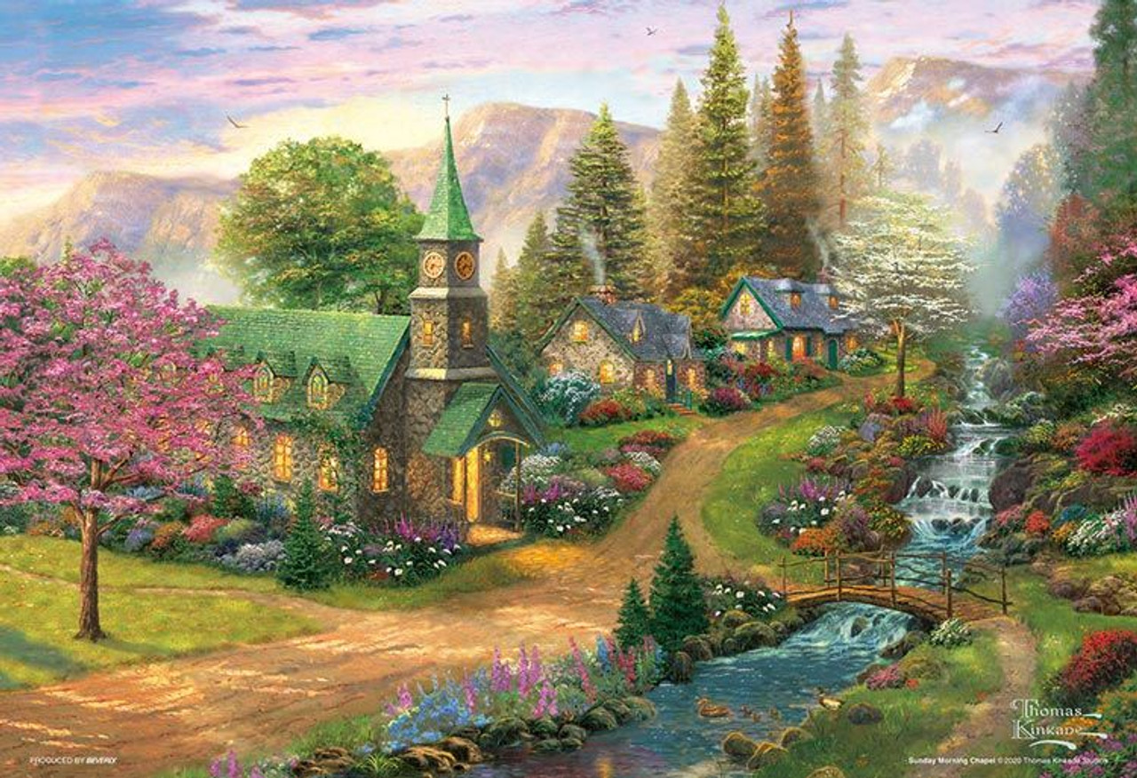 Thomas Kinkade PAINTER OF LIGHT 3 in 1 Jigsaw Puzzles - NEW - BND Treasure  Chest