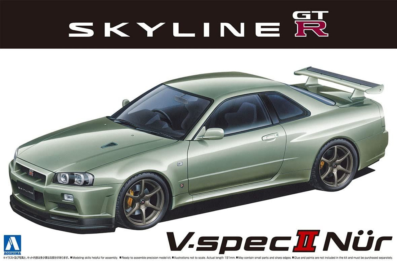 Aoshima The Model Car 1/24 Nissan BNR34 Skyline GT-R V-spec II Nur. '02  Plastic Model