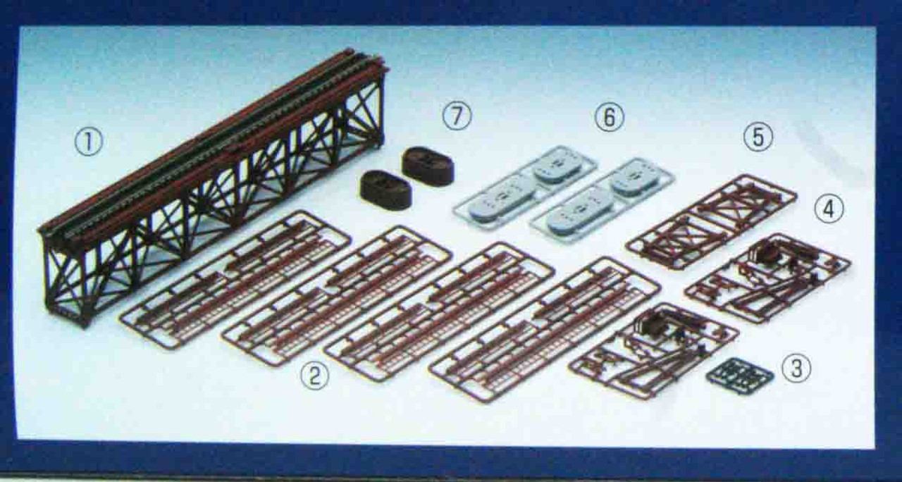 3266 Single Track Deck Truss Bridge S280 (F) (Red) w/2 Brick
