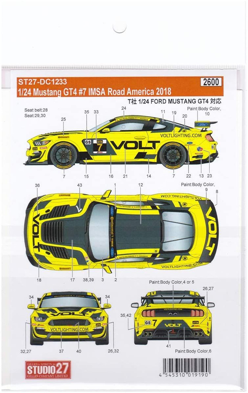 1/24 タミヤ FORD MUSTANG GT4 IMSA #7 1/24 タミヤ FORD MUSTANG GT4 IMSA #7