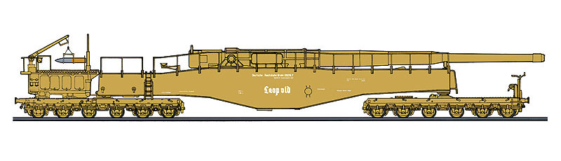Hasegawa MT58 GERMAN RAILWAY GUN K5 (E) LEOPOLD with Figure 1/72