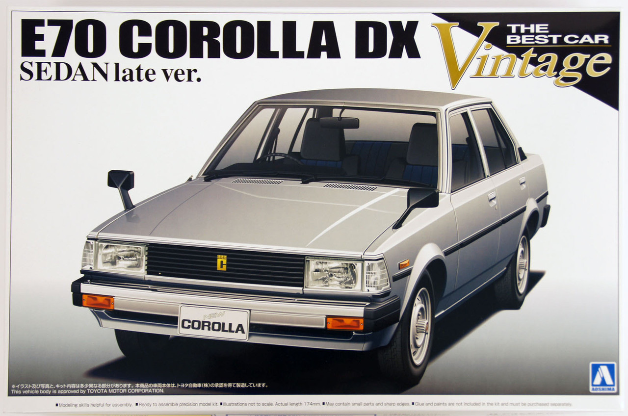 Aoshima 22283 E70 Toyota Corolla DX Sedan Late Version 1/24 Scale
