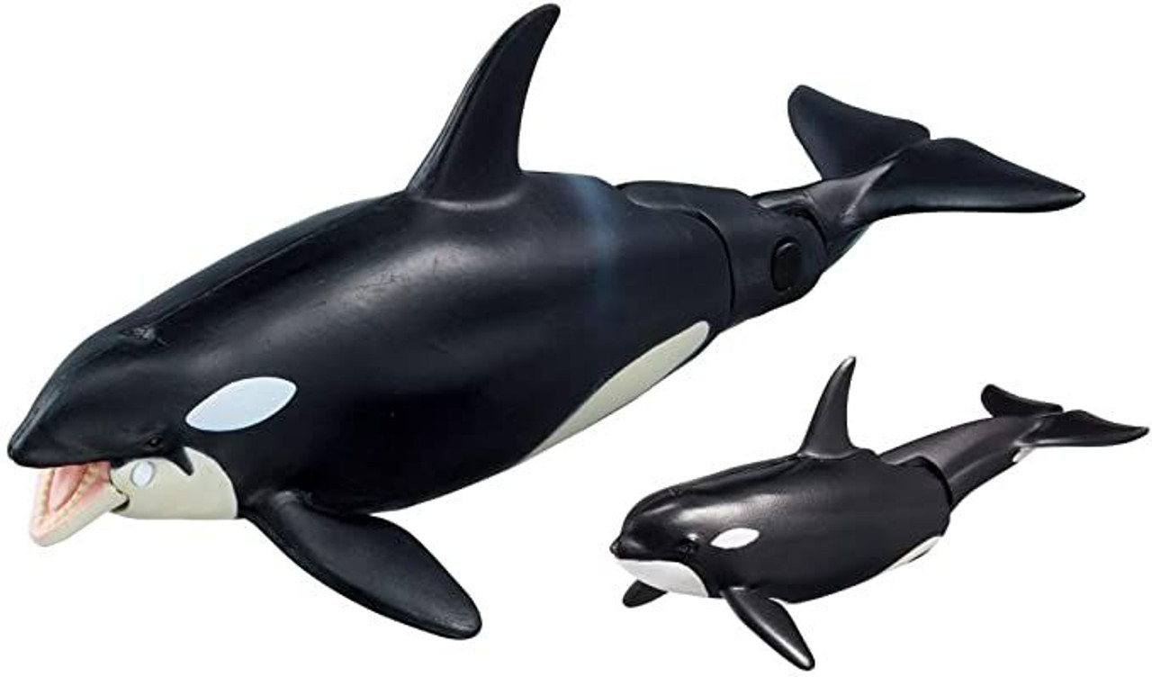 Takara Tomy AL-08 Animal Adventure Killer Whale Parent and Child (Floating  Version) Figure