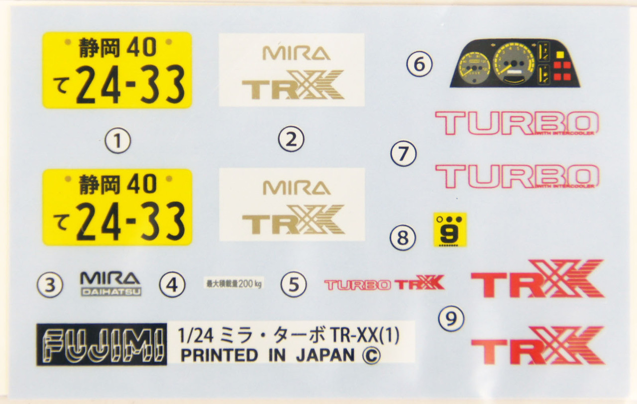 Fujimi ID-153 Daihatsu MIRA Turbo TR-XX or AERO 1/24 Scale