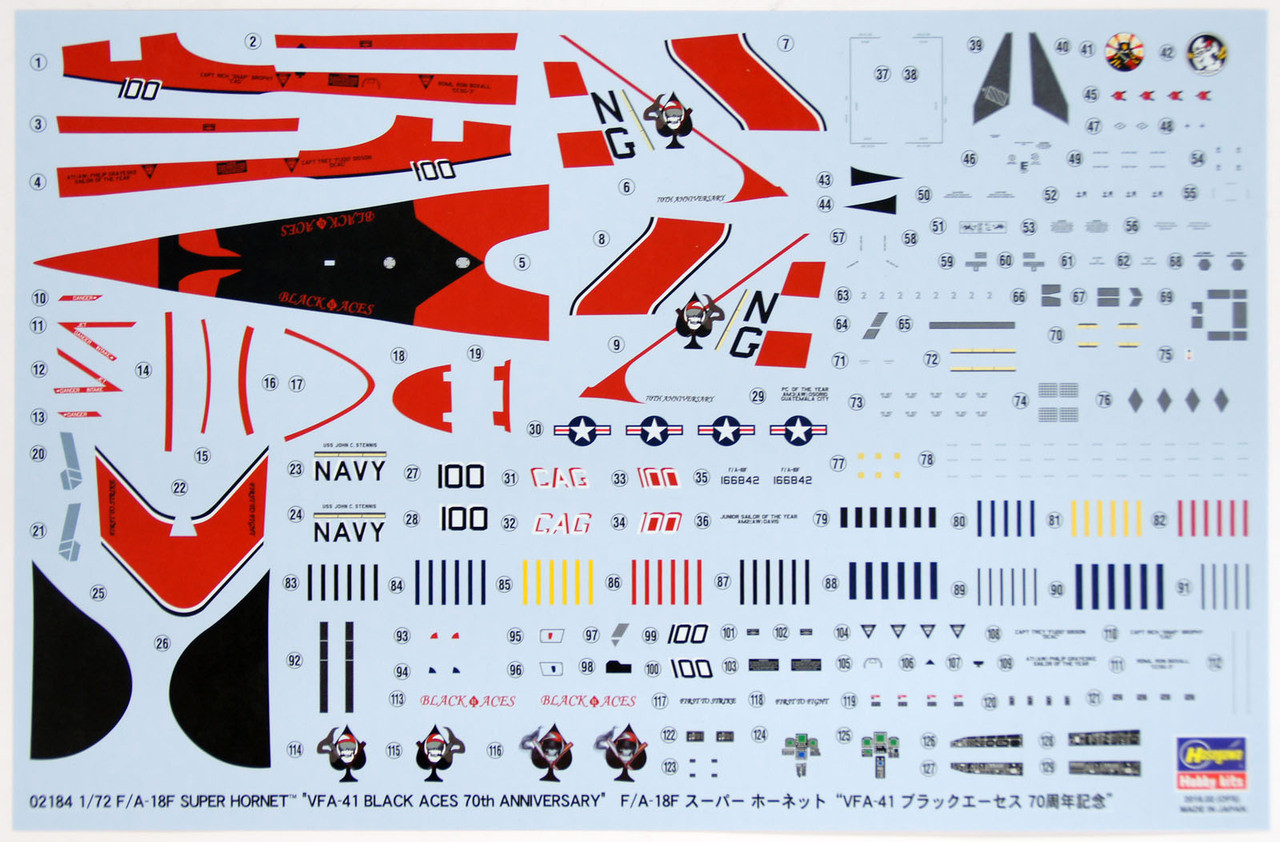 Hasegawa 02184 F/A-18F Super Hornet VFA-41 Black Aces 70th