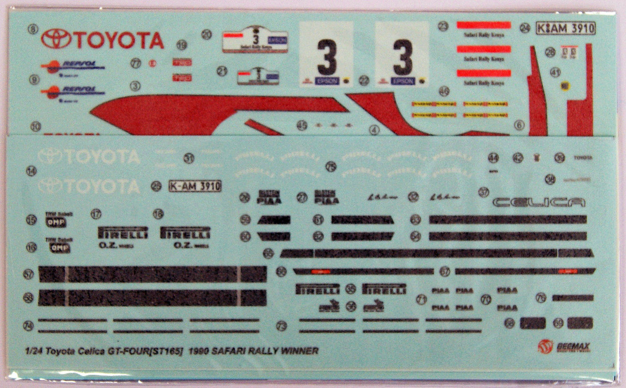 Aoshima 97885 Toyota Celica GT-Four ST165 '90 Safari Rally 1/24