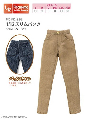 Azone PIC182-BEG 1/12 Slim Pants Beige