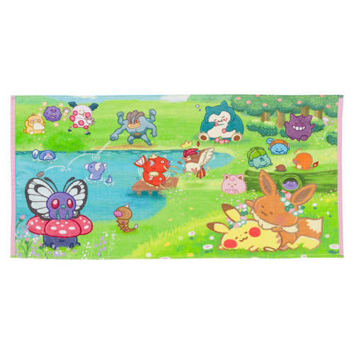 Pokemon Center Original Mini Bath Towel Yurutto Sotobiyori 1215