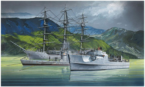 Aoshima Ironclad 56578 Christian Radich & S-boat & U-boat 1/350 Scale Kit