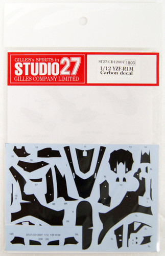 Studio27 ST27-CD12007 YZF-R1M Carbon Decal for Tamiya 1/12 Scale