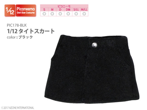Azone PIC178-BLK Tight Mini Skirt (Black)