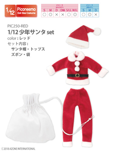 Azone PIC250-RED 1/12 Boys Santa Set (Red)