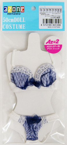 Azone FAO130-NVY 50cm AZO2 G Bust Lacey Bra Short Panties Set (Cool Navy)