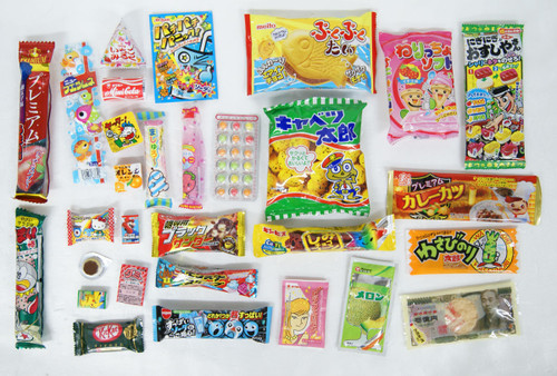 Assortment Dagashi Set Japanese Candies Chocolate Snacks - 30 Pieces Medium Box