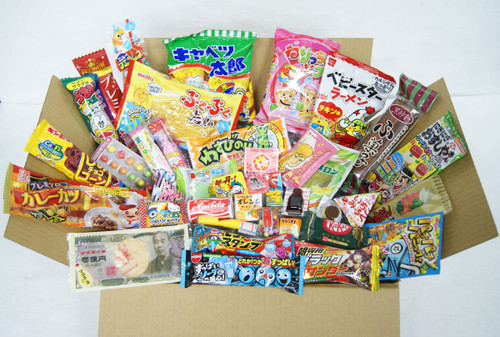 Assortment Dagashi Set Japanese Candies Chocolate Snacks - 40 Pieces Large Box