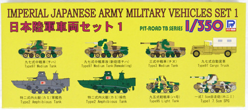 Pit-Road TB01 Imperial Japanese Army Military Vehicles Set 1 1/350 Scale Kit
