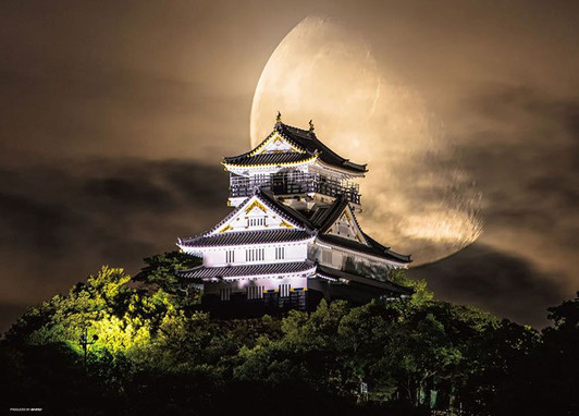 Beverly 66-199 Jigsaw Puzzle Gifu Castle and the Moon (600 Pieces)