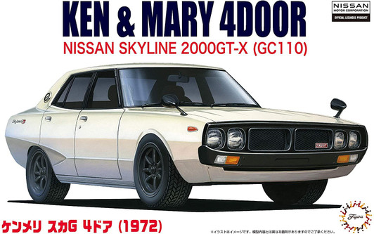 Fujimi Inch Up 1/24 No.5 NIssan Ken and Mary 4 Door (Skyline 2000 GT-X GC110) Plastic Model