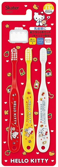 Skater Soft Toothbrush Set (3 pcs) For Kindergarten Kids Hello Kitty Cookie Skater Soft Toothbrush Set (3 pcs) For Kindergarten Kids Hello Kitty Cookie